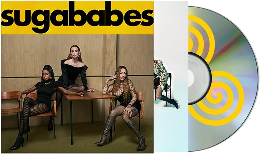 Sugababes CD cover featuring three women and a reflective disc.