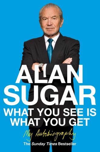 Alan Sugar’s autobiography book cover with his portrait in a suit.