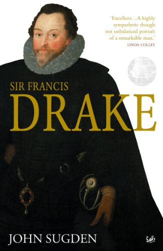 Book cover featuring a portrait of Sir Francis Drake wearing a ruff and cloak.
