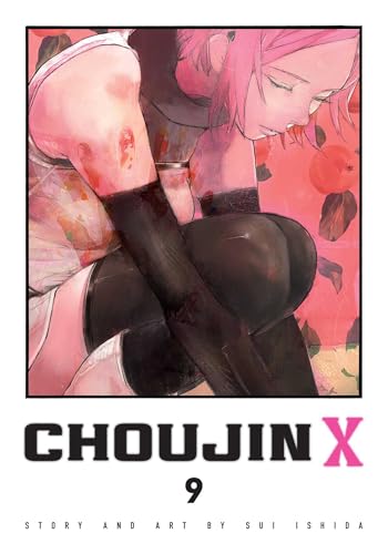 A character with pink hair and black gloves sits against a red floral background.