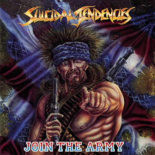 Album cover featuring a man with a bandana pointing forward against a flag background.