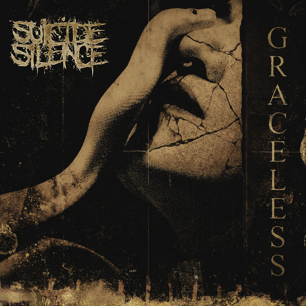 Suicide Silence "Graceless" CD cover: distressed image of a face in shadow.