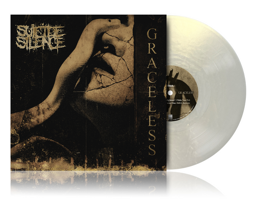 Suicide Silence" album "Graceless" on pearlescent sunrise colored vinyl record.