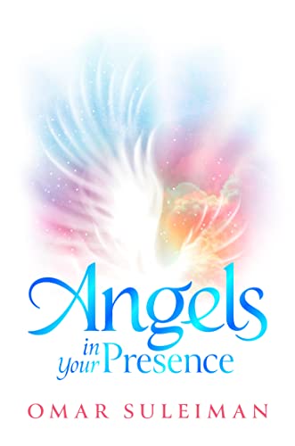 Book cover with angel wings and title "Angels in Your Presence.