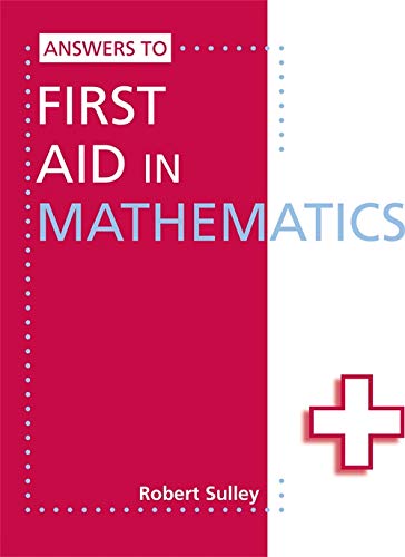 Book cover: "Answers to First Aid in Mathematics" with a red cross.