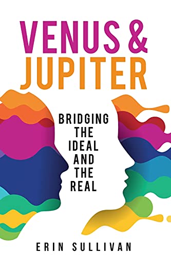 Book cover with colorful, abstract faces and title “Venus & Jupiter.”