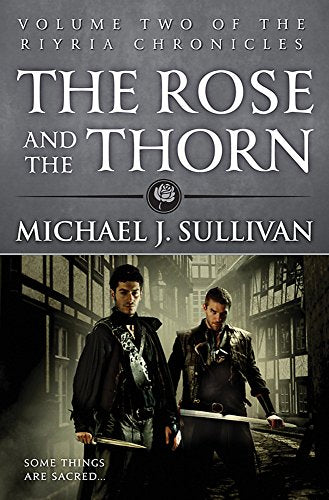 Book cover: two men with swords in a cobblestone street.
