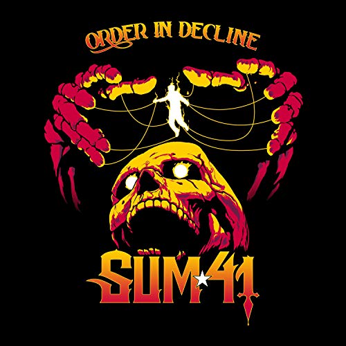 Sum 41 album cover: skull, hands, and figure in a fiery, dark design.
