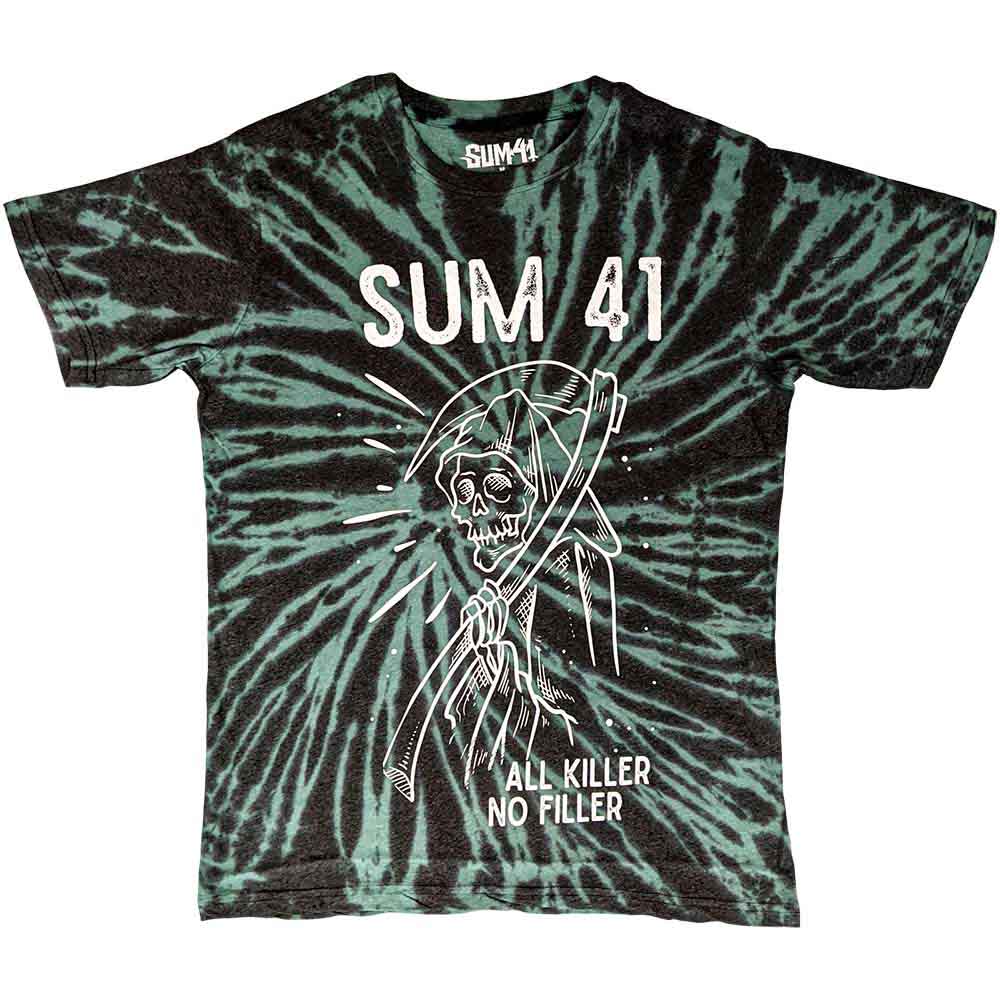 Black unisex T-shirt featuring a white Sum 41 Reaper graphic from the Wash collection.