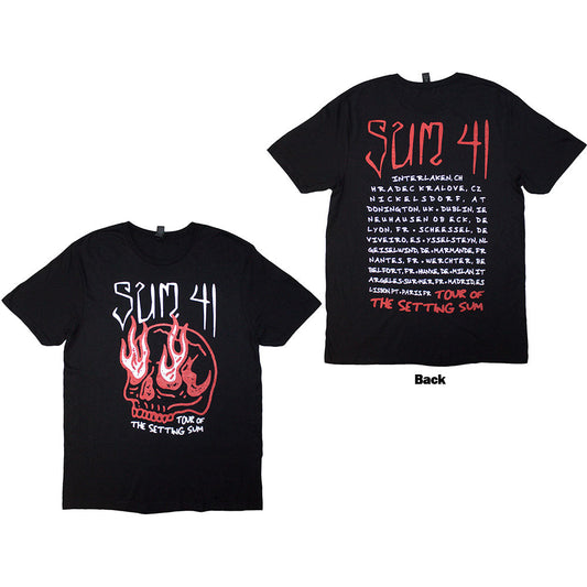 Black unisex t-shirt with Sum 41 Tour '24 skull back print, size X-Large.