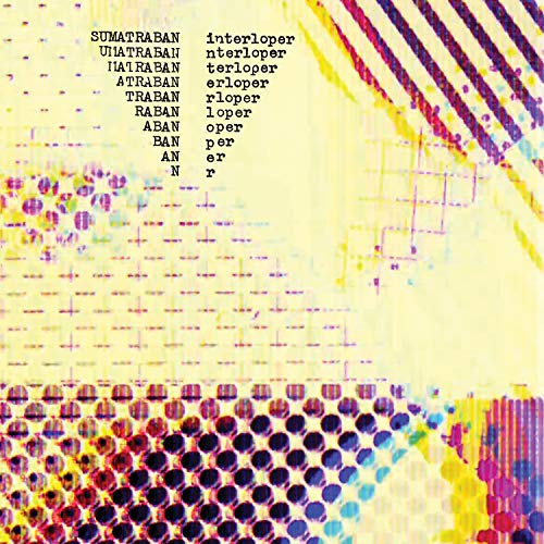 Vinyl record cover with abstract yellow and pink glitch art design.