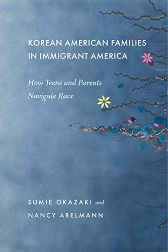 Book cover: "Korean American Families in Immigrant America" with floral accents.