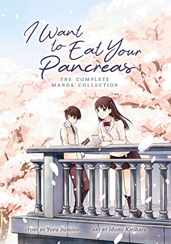 Manga cover with two students and falling pink cherry blossoms.