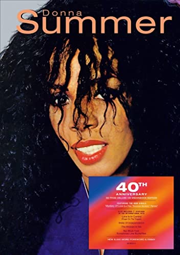 Donna Summer album cover, close-up portrait with vibrant colors and text.