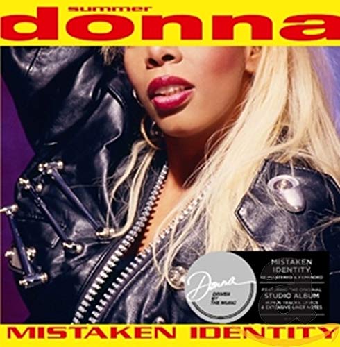 Donna Summer “Mistaken Identity” CD cover featuring her in a leather jacket.