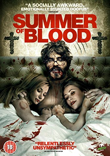 DVD cover for horror film "Summer of Blood" with blood and people.