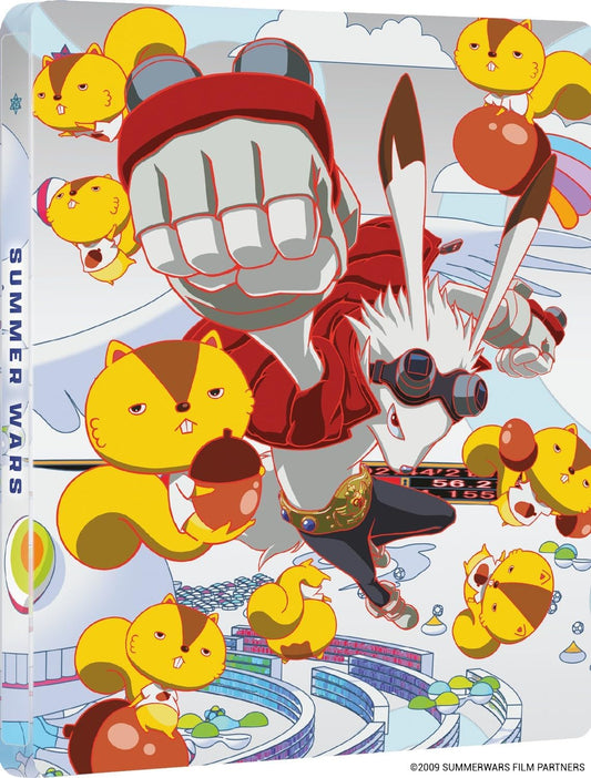 Steelbook cover for "Summer Wars" featuring anime characters and vibrant colors.