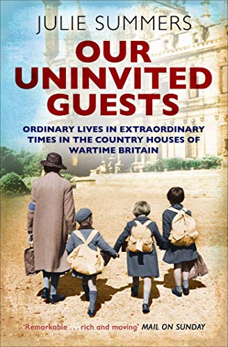 Book cover: wartime evacuees walking towards a large country house.