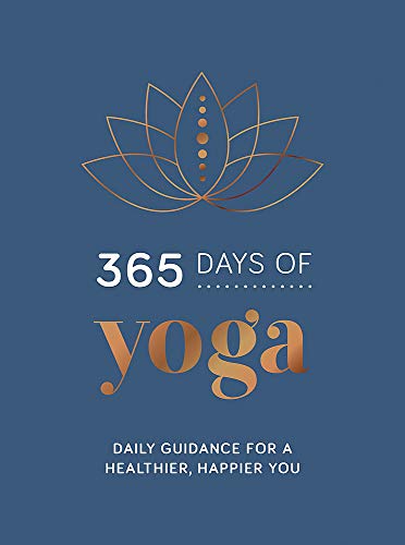 Book cover with a golden lotus flower and the title "365 Days of Yoga".