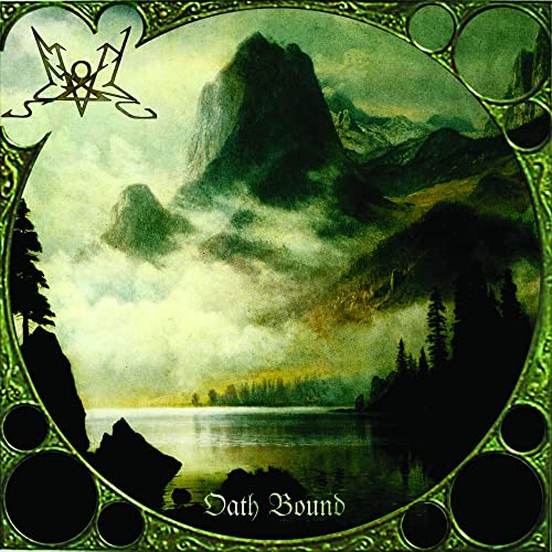 CD cover: misty mountains and lake framed in ornate green border.