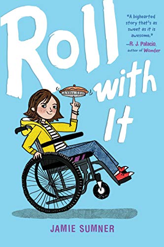 Book cover: girl in wheelchair balancing a pie on her finger.