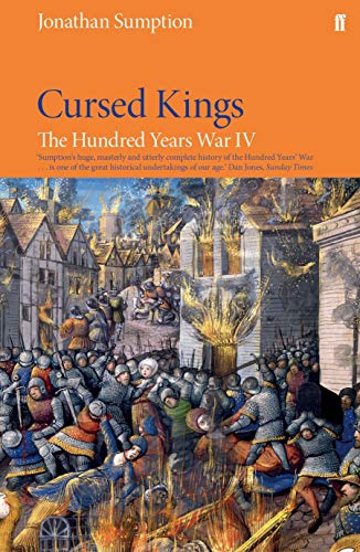 Book cover depicting a medieval battle scene with soldiers and burning buildings.