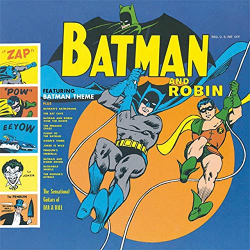 Vintage Batman and Robin comic book cover for a Sun Ra vinyl record.