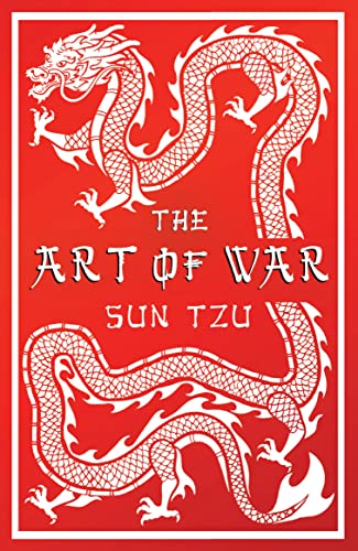 Book cover of The Art of War by Sun Tzu featuring a white dragon illustration.