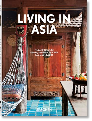 Book cover: “Living in Asia”, featuring a doorway and hanging chair.
