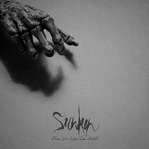 Dark album cover featuring a skeletal hand and the band name "Sunken".