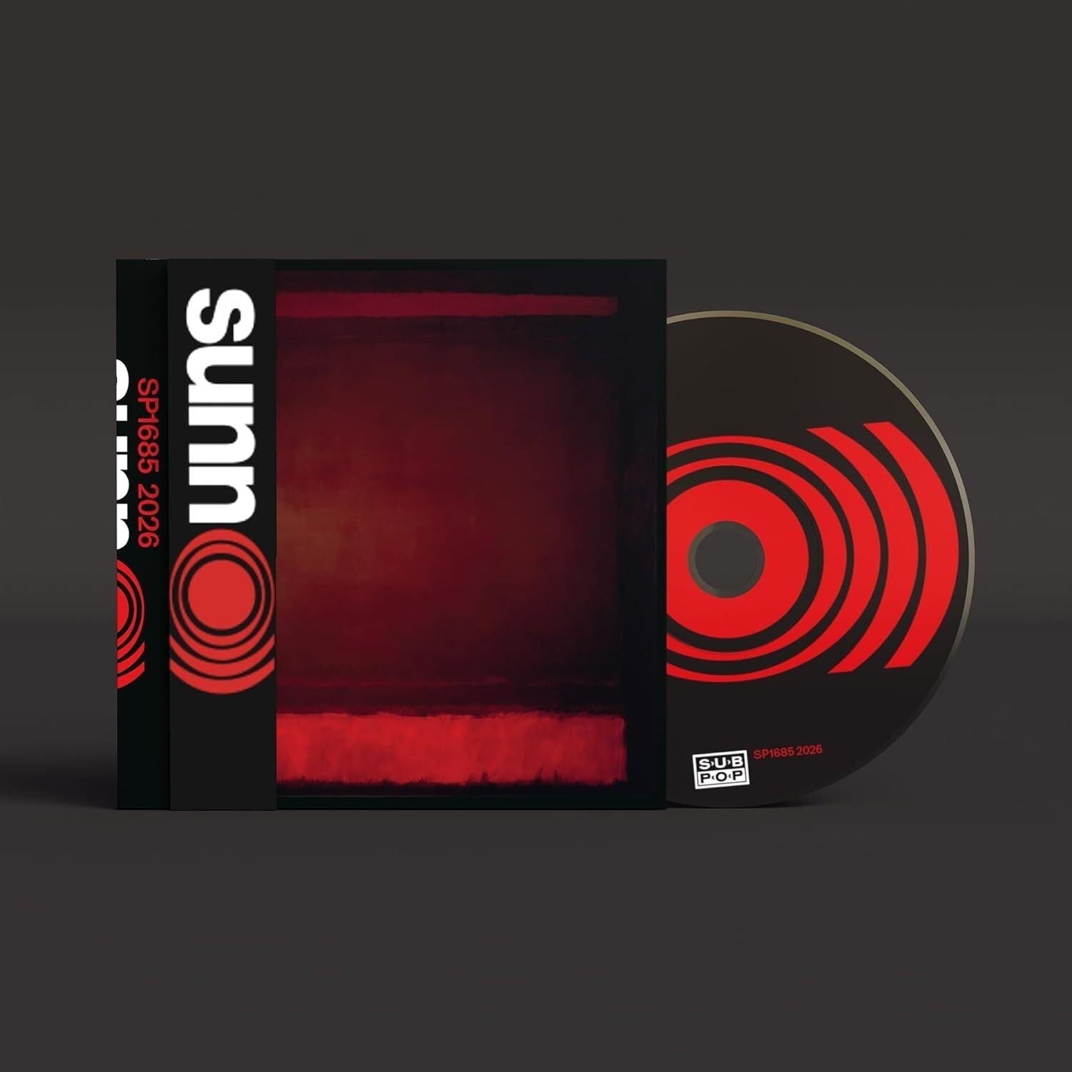 Sunn O))) CD case and disc with concentric red circle design.