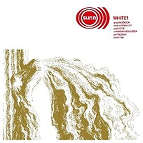 CD cover for Sunn O)))’s “White 1” with a mountain landscape.