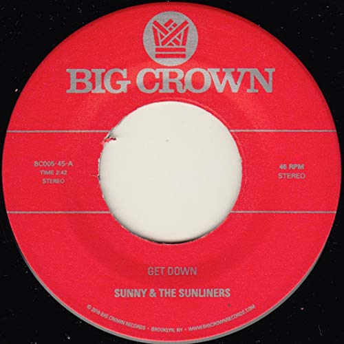 Red vinyl record label with white text: "Sunny & The Sunliners.