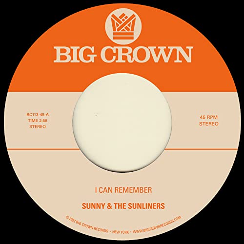 Vintage 7-inch vinyl record label: Big Crown, Sunny & The Sunliners.