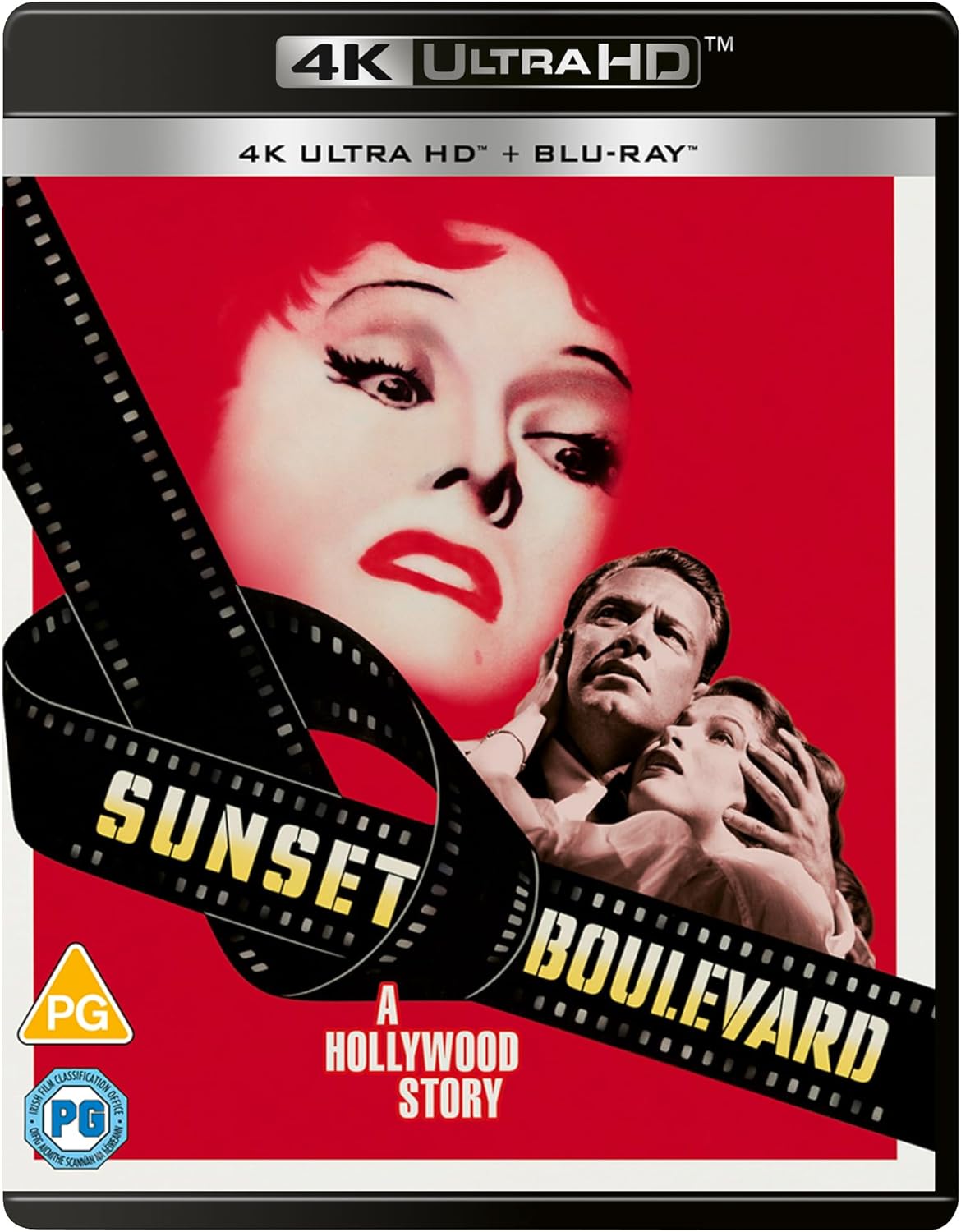 “Sunset Boulevard” UHD Blu-ray cover featuring Gloria Swanson and William Holden.