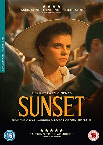 DVD cover for “Sunset” featuring a woman in a large hat, looking forward.