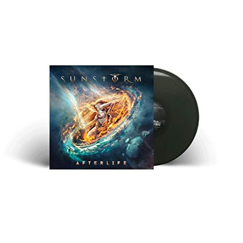 Sunstorm "Afterlife" vinyl LP cover and black record disc shown.