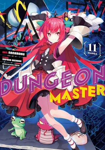 Manga cover with a red-haired girl in a dark outfit and a small frog.