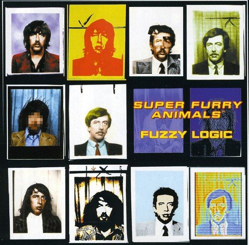 “Fuzzy Logic” CD cover: grid of colorful, portrait-style images of men.