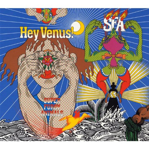 CD cover for Super Furry Animals’ “Hey Venus!” with colorful, surreal artwork.