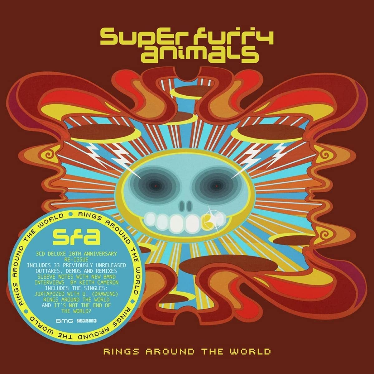 Three CDs and digipak packaging for Super Furry Animals’ “Rings Around the World.”