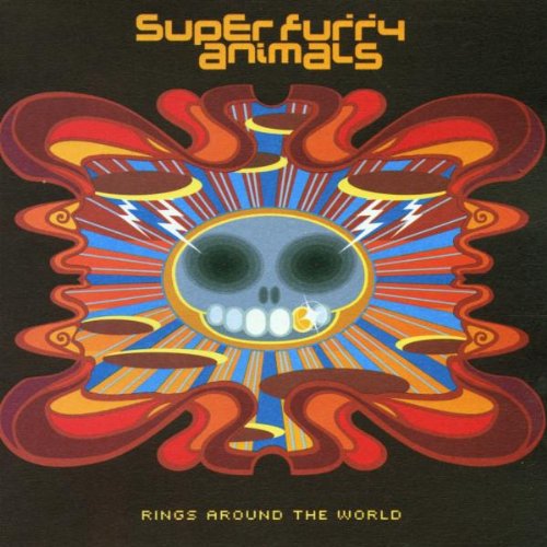 CD cover for Super Furry Animals’ “Rings Around The World” with skull design.