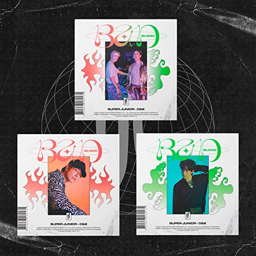 Three white CDs titled "Bad Blood" with different cover art on a black background.