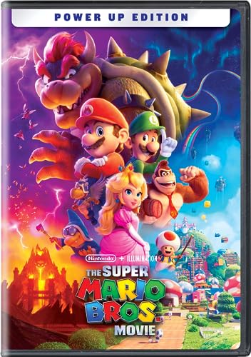 DVD cover for "The Super Mario Bros. Movie" featuring Mario and friends.