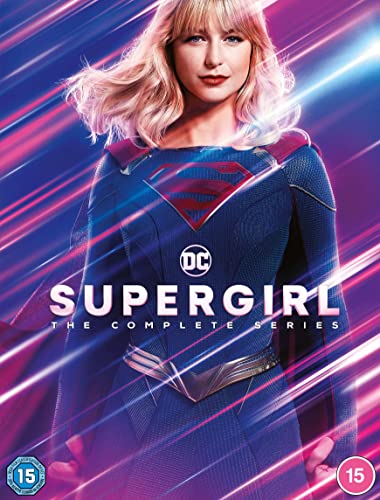 Supergirl in costume, with the DC logo, on a DVD cover.
