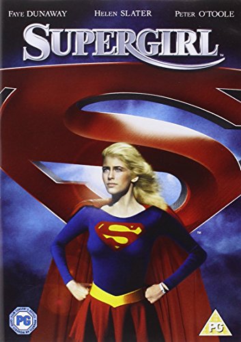 Supergirl DVD cover featuring Helen Slater in costume, with a large "S" logo.
