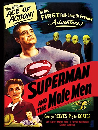 Superman and Mole Men DVD cover featuring George Reeves and alien figures.