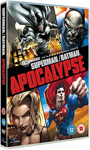 "Superman/Batman Apocalypse DVD case featuring comic characters, including Superman and Batman."