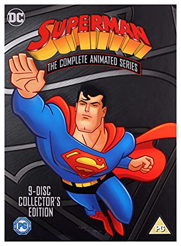 DVD cover for "Superman: The Animated Series" featuring flying Superman.