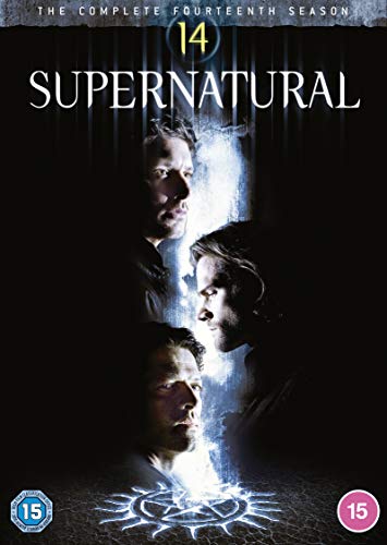 Supernatural Season 14 DVD cover featuring Sam, Dean, and Castiel.